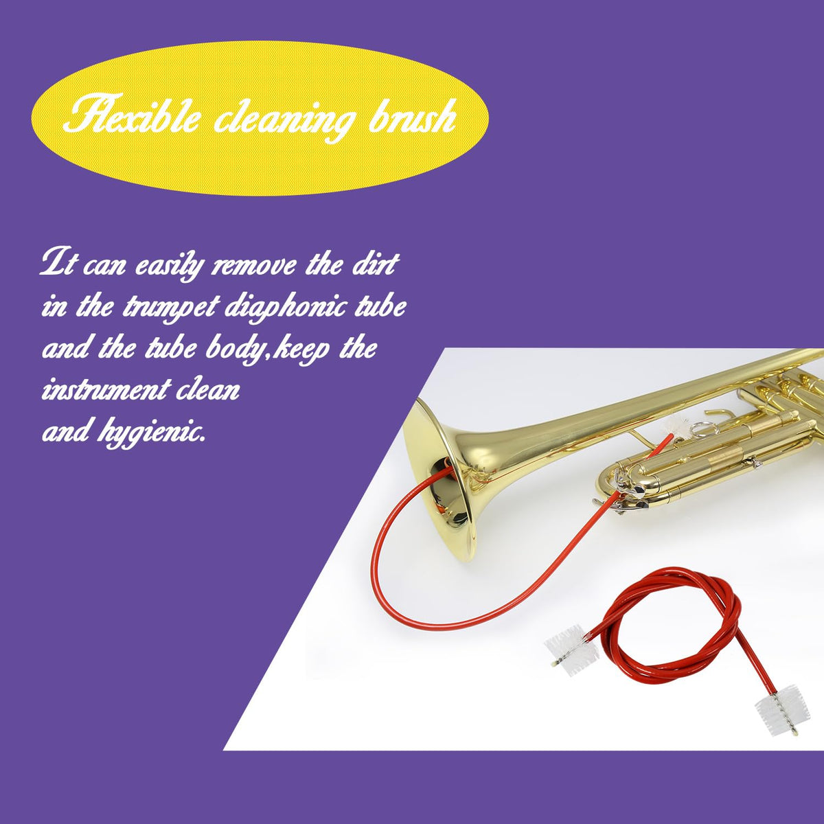 Trumpet Cleaning and Maintenance Kit with Valve Oil, Cork Grease, Cleaning Cloth, Mouthpiece, Cleaning Brush, Gloves K608