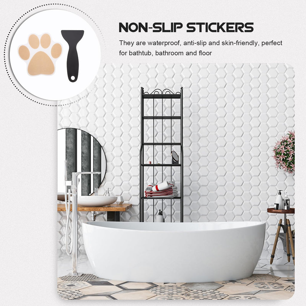 Gold Dog Paw Non Slip Bathtub Floor Stickers with Scraper C29051