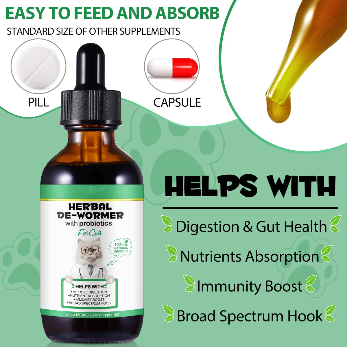 Cat Multivitamin Supplement Drops with Probiotic P111397