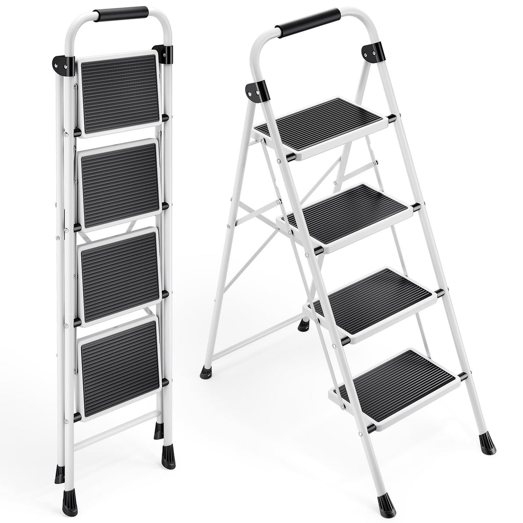 4 Step Folding Step Stool with Anti-Slip Wide Pedal T54737