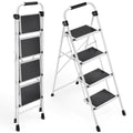 4 Step Folding Step Stool with Anti-Slip Wide Pedal T54737