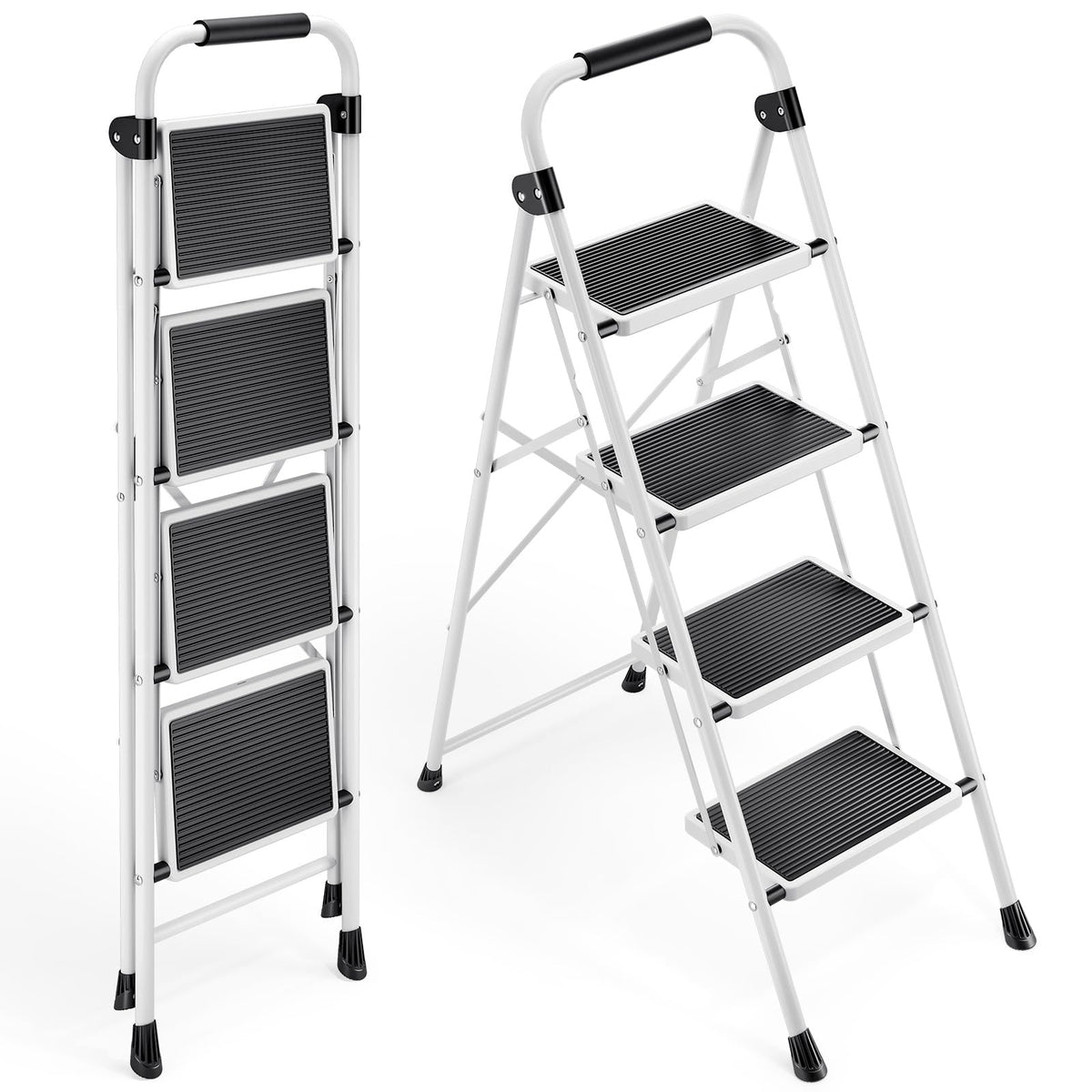 4 Step Folding Step Stool with Anti-Slip Wide Pedal T54737