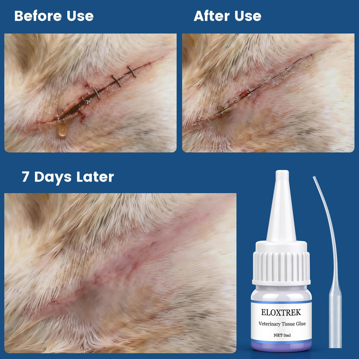 3ml Veterinary Surgical Skin Glue with 15 Applicators N869267