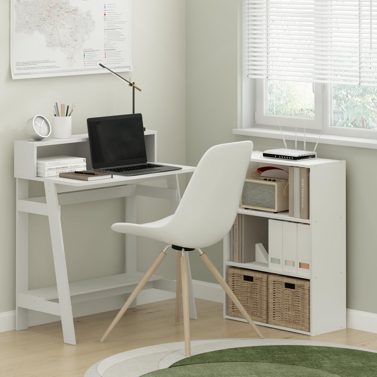 32-Inch Computer Desk with Hutch Shelf P571694