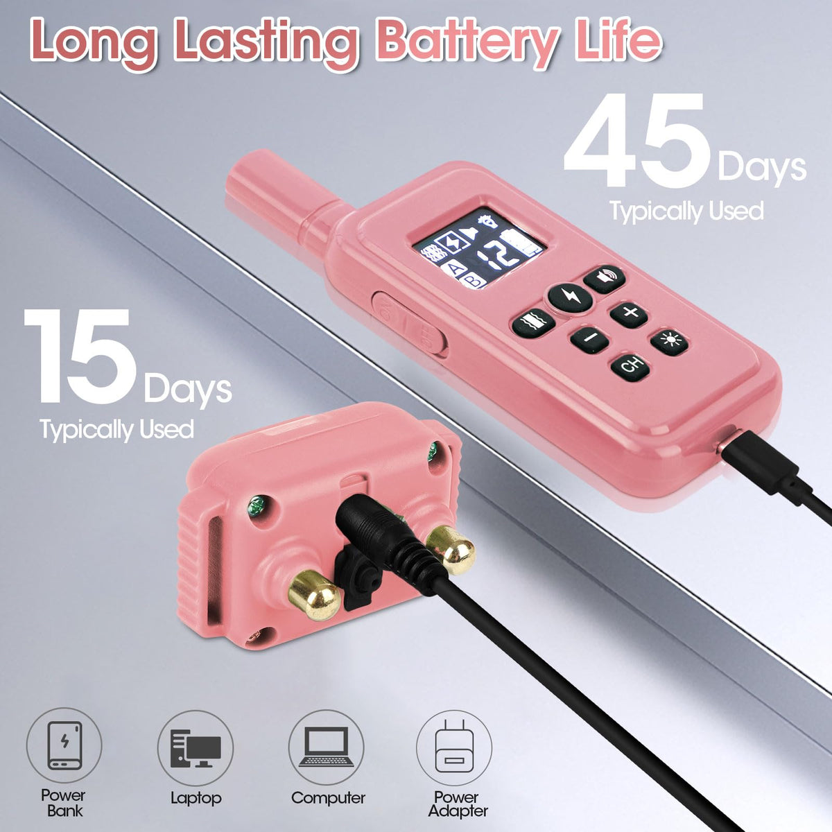 Cat Training Collar with Remote Shock Vibration Beep 3 Modes Waterproof Rechargeable Pink A2264