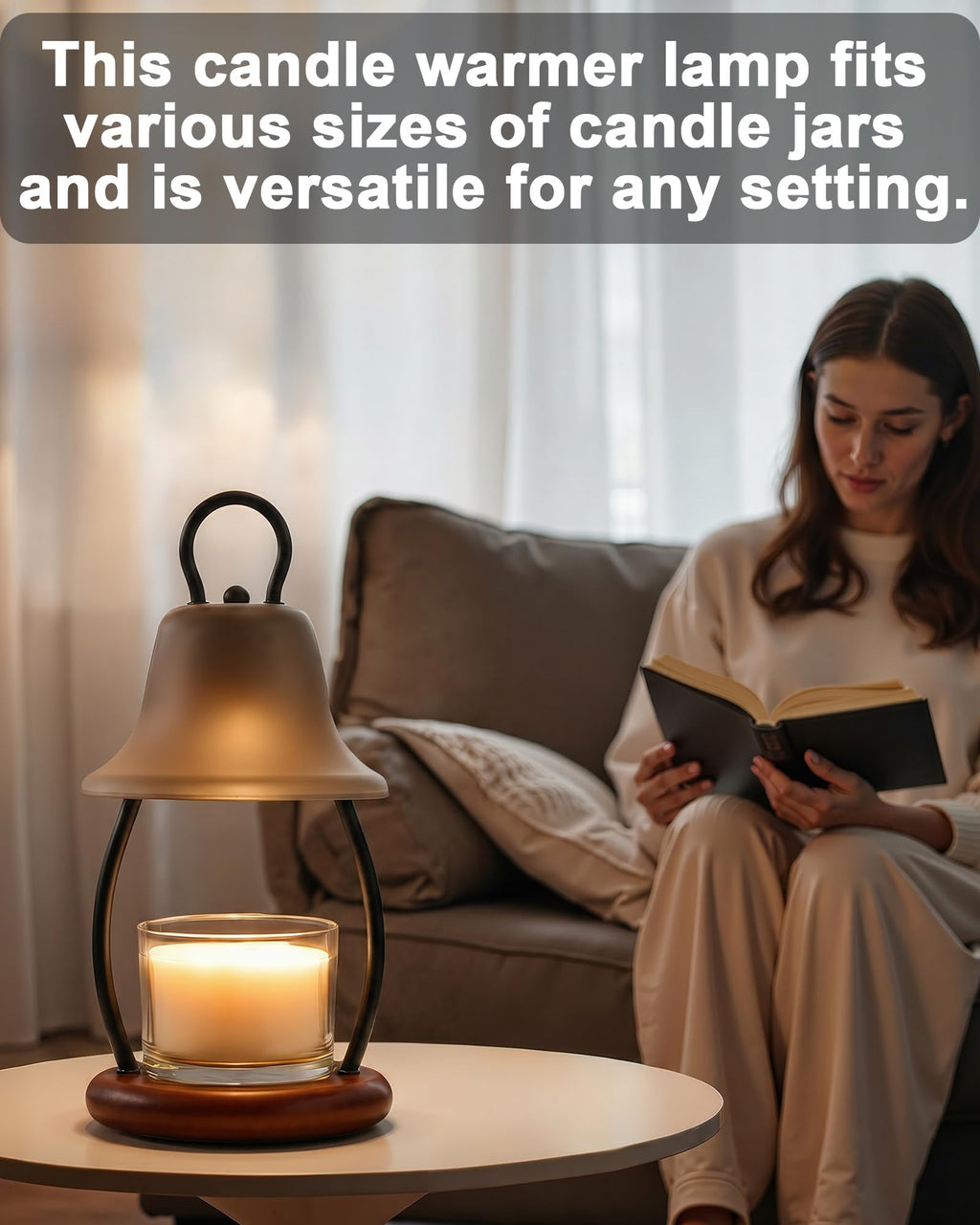 Black Dimmable Candle Warmer Lamp with Timer Y7078