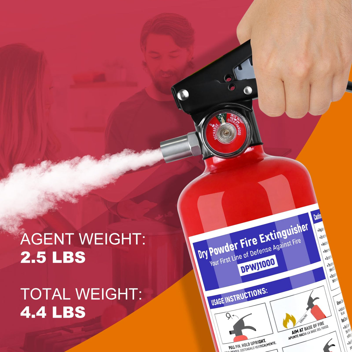 2 Pack 2.5 lb ABC Dry Chemical Fire Extinguisher Y381306