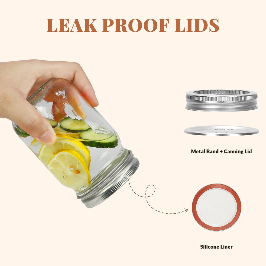 20 Pcs 12oz Glass Mason Jars With Lids S50899
