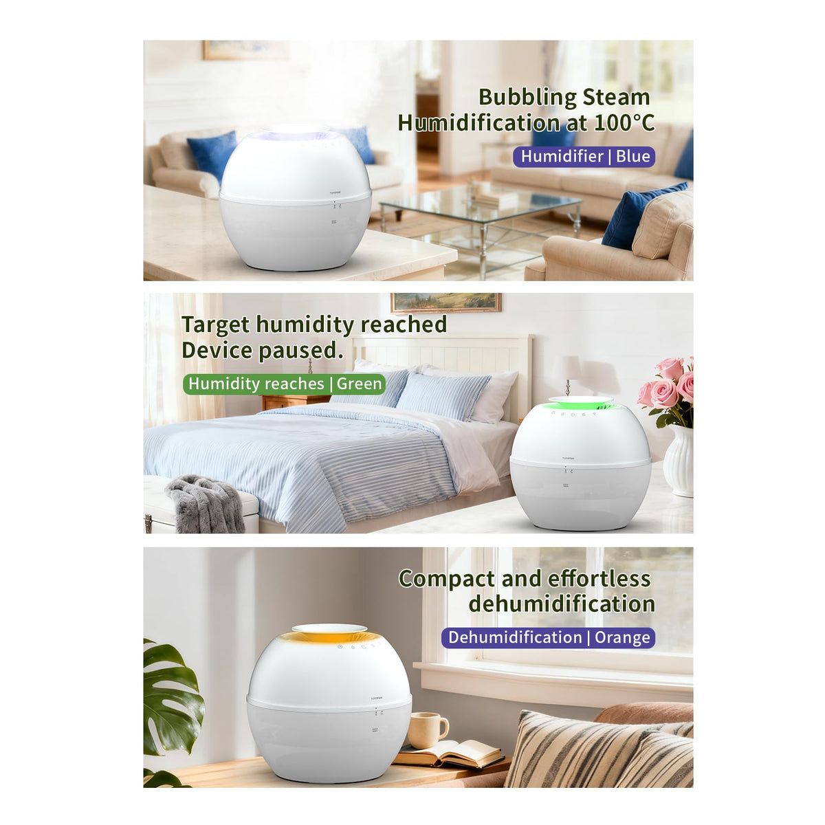 2-in-1 Dehumidifier & Humidifier with Purifier, 101oz Tank N6723