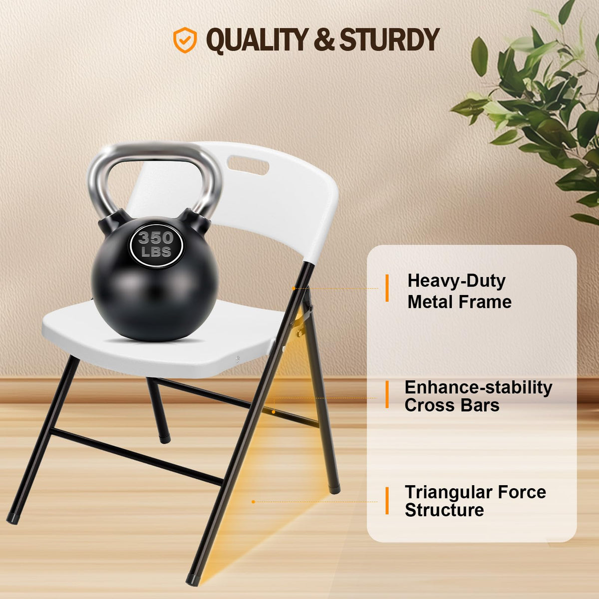 White Plastic Folding Chairs H74491