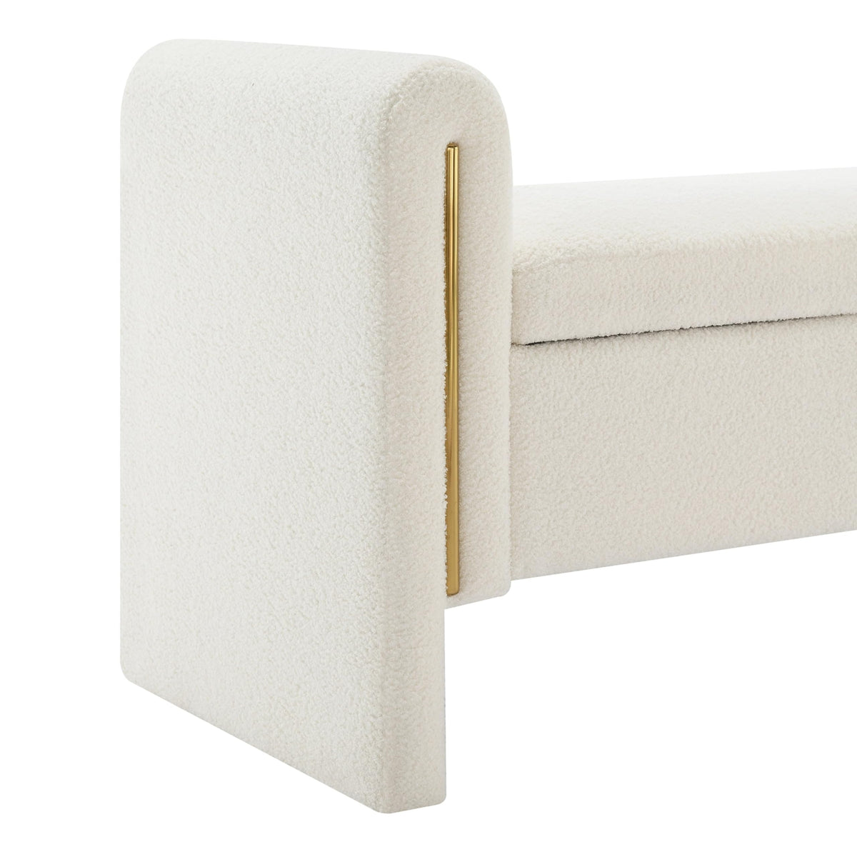 White Upholstered Storage Ottoman K139