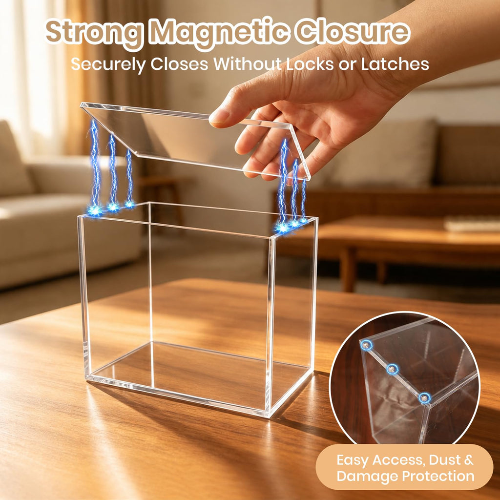 Acrylic 5mm Thick Clear Magnetic Display Case W864
