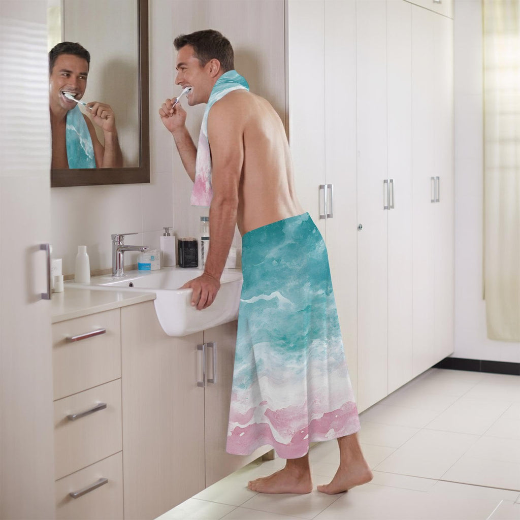 Teal Pink Gradient Cotton Towel Set 3 Pack P508566