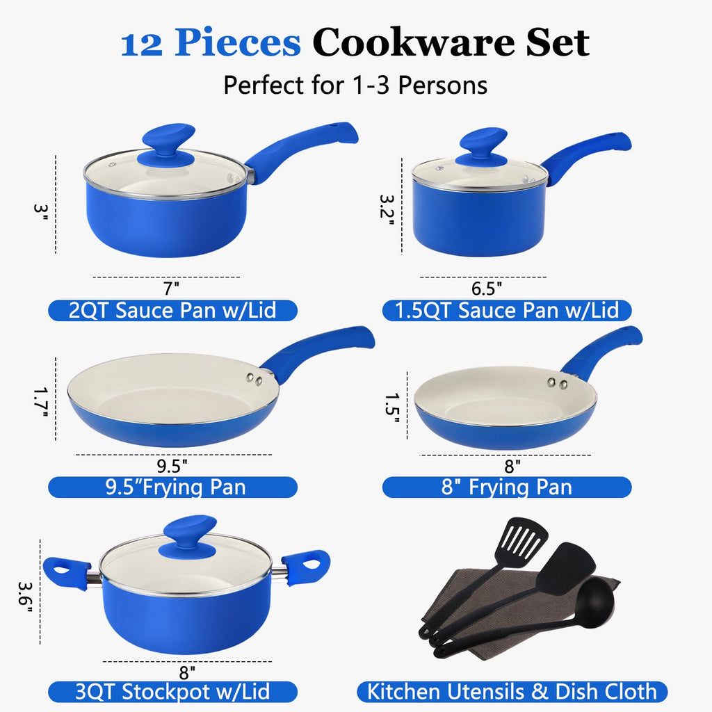 Ceramic Nonstick 12 Piece Cookware Set Q765