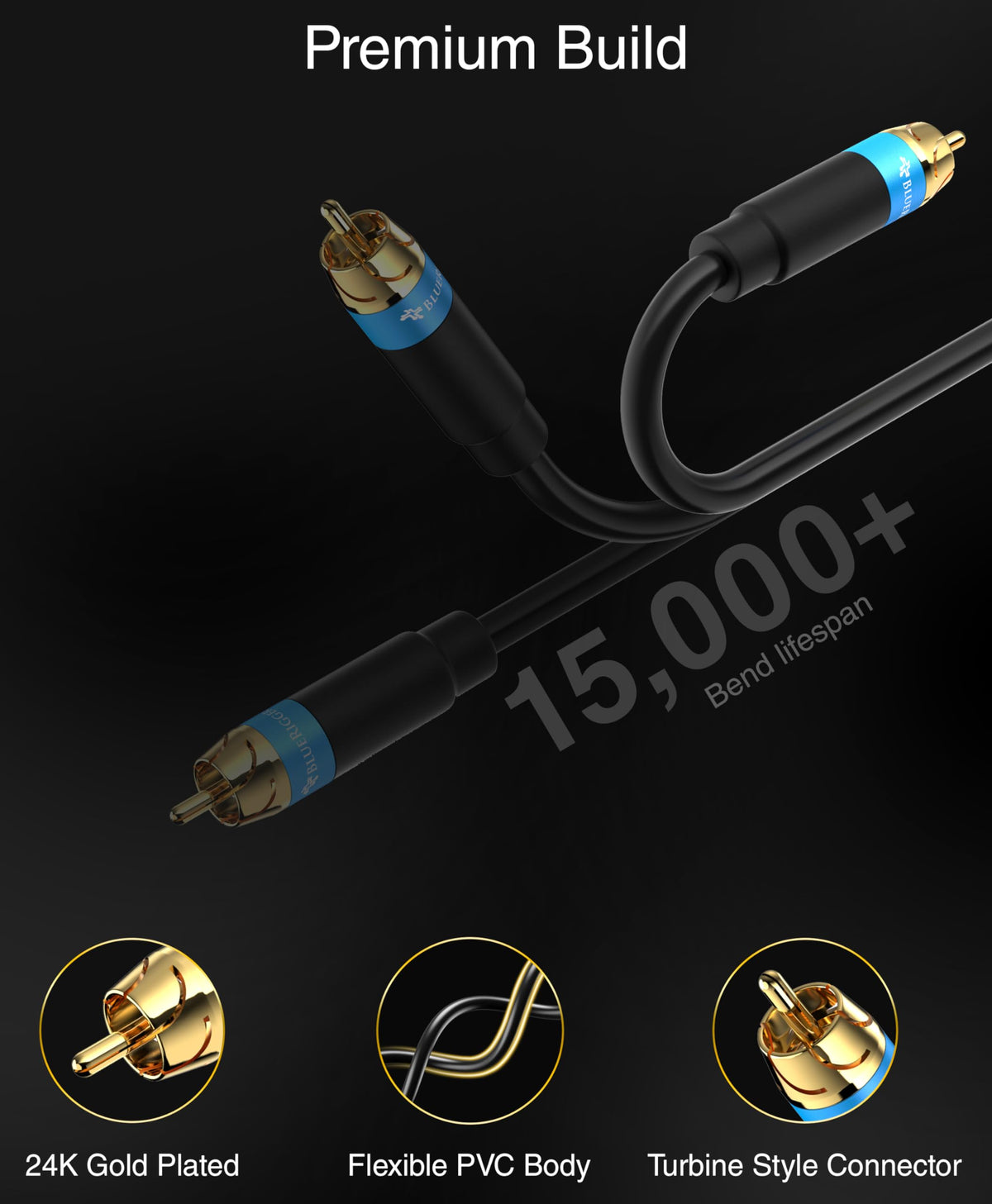 15FT Dual Shielded RCA Subwoofer Cable Z164848