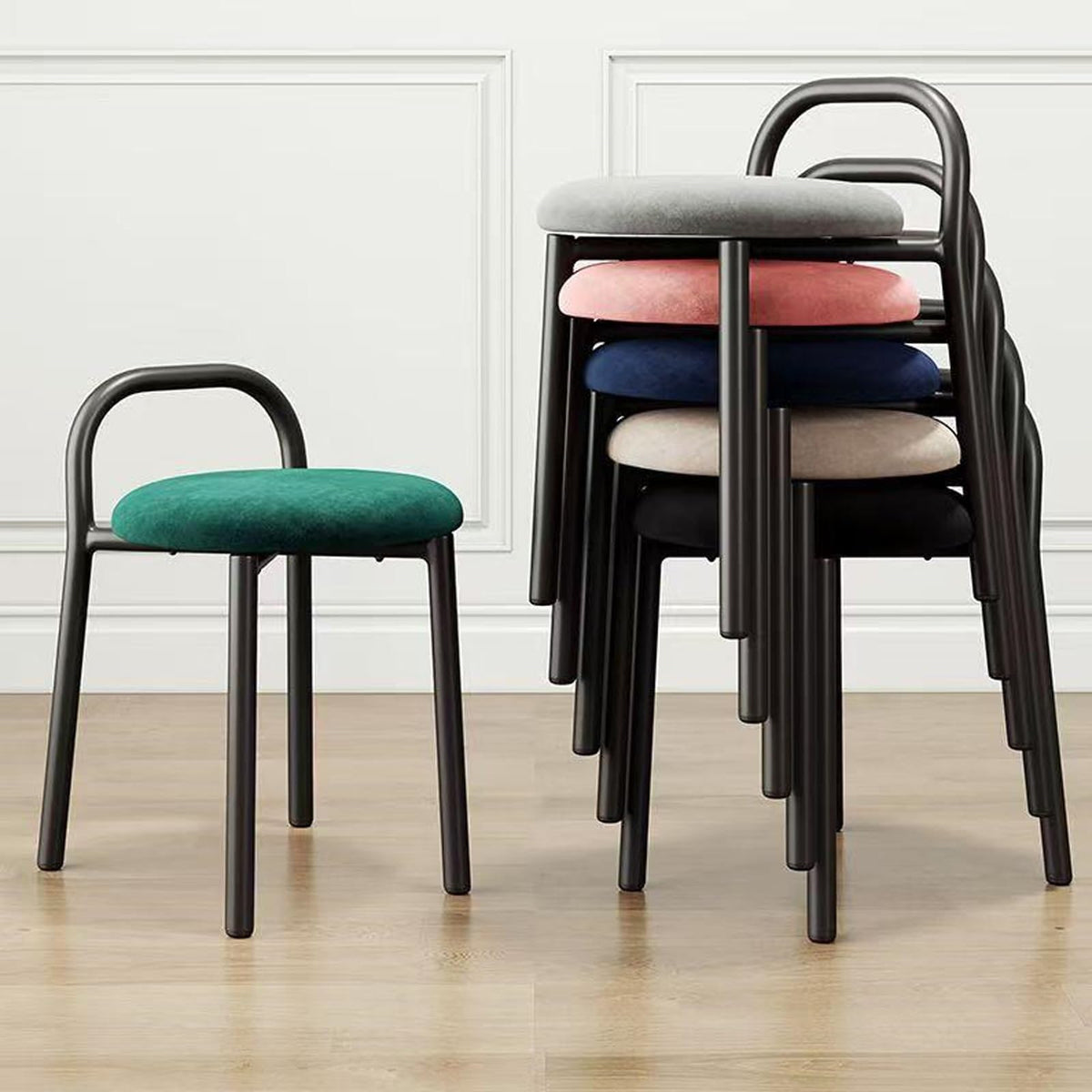 Grey 22in Stacking Metal Bar Stools Q7621
