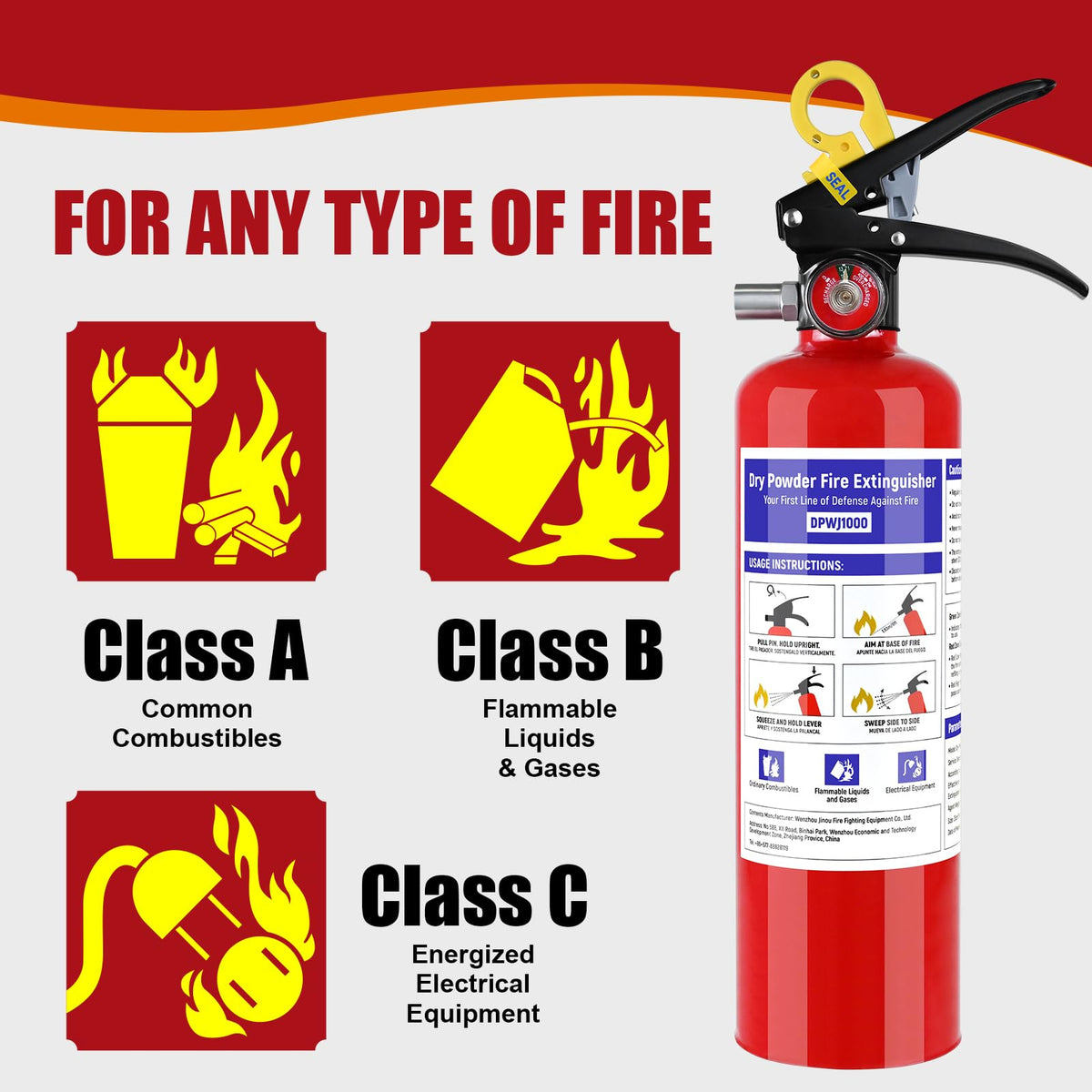 2 Pack 2.5 lb ABC Dry Chemical Fire Extinguisher Y381306