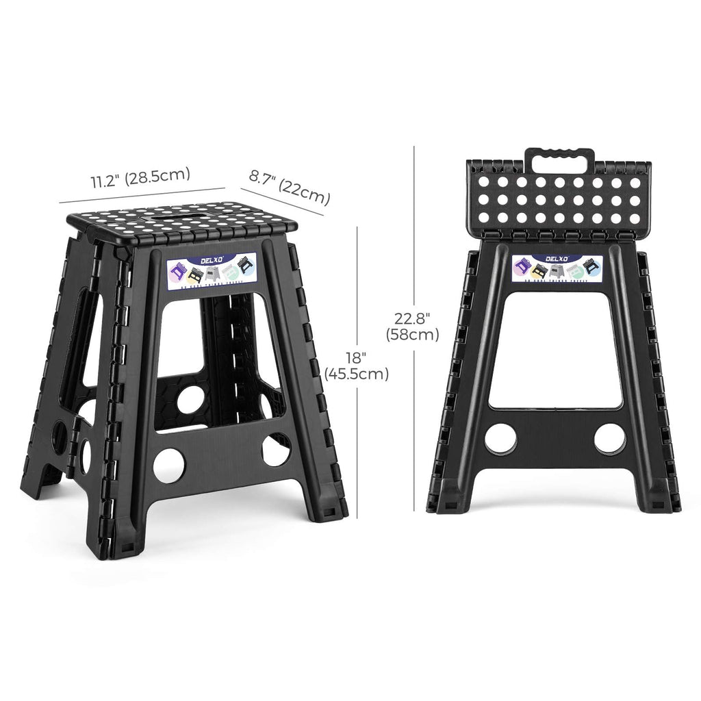 Black 1 Pack Folding Plastic Step Stool S9898