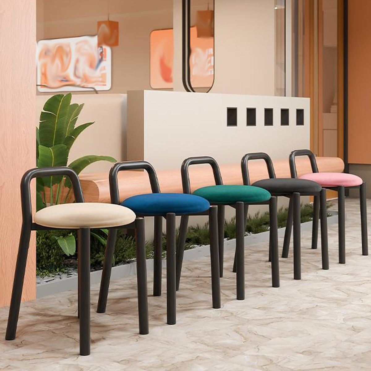 Grey 22in Stacking Metal Bar Stools Q7621