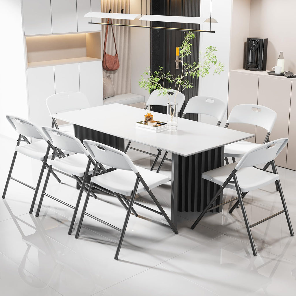 White Plastic Folding Chairs H74491