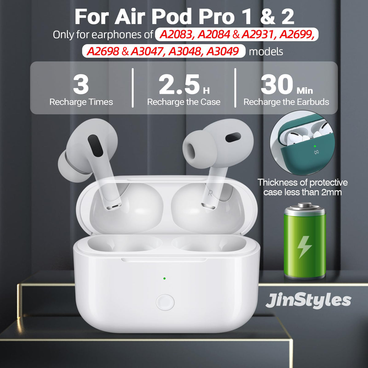 Wireless Charging Case for AirPods Pro 2nd & 1st Generation B5534