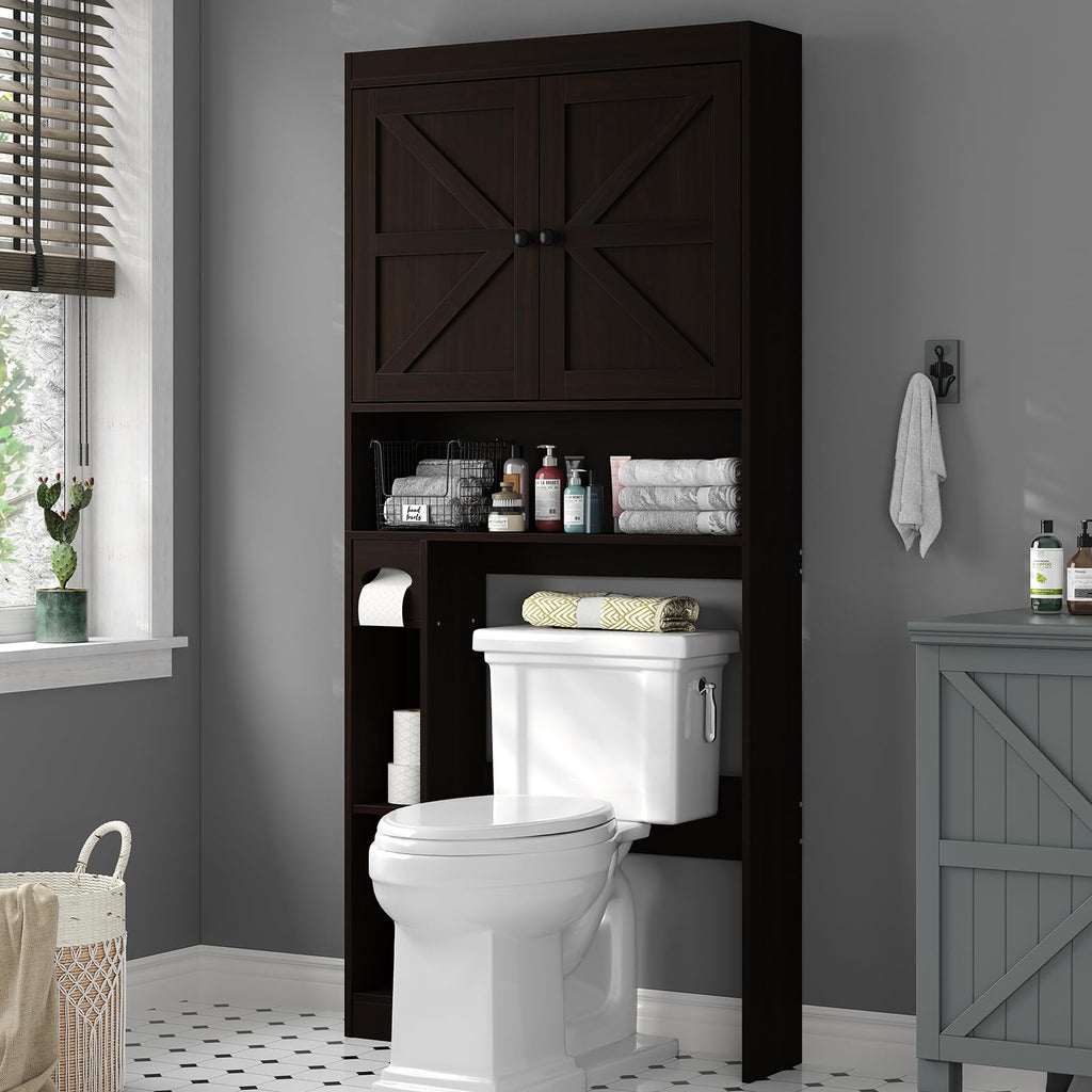 Over The Toilet Storage Cabinet with Barn Doors L932472