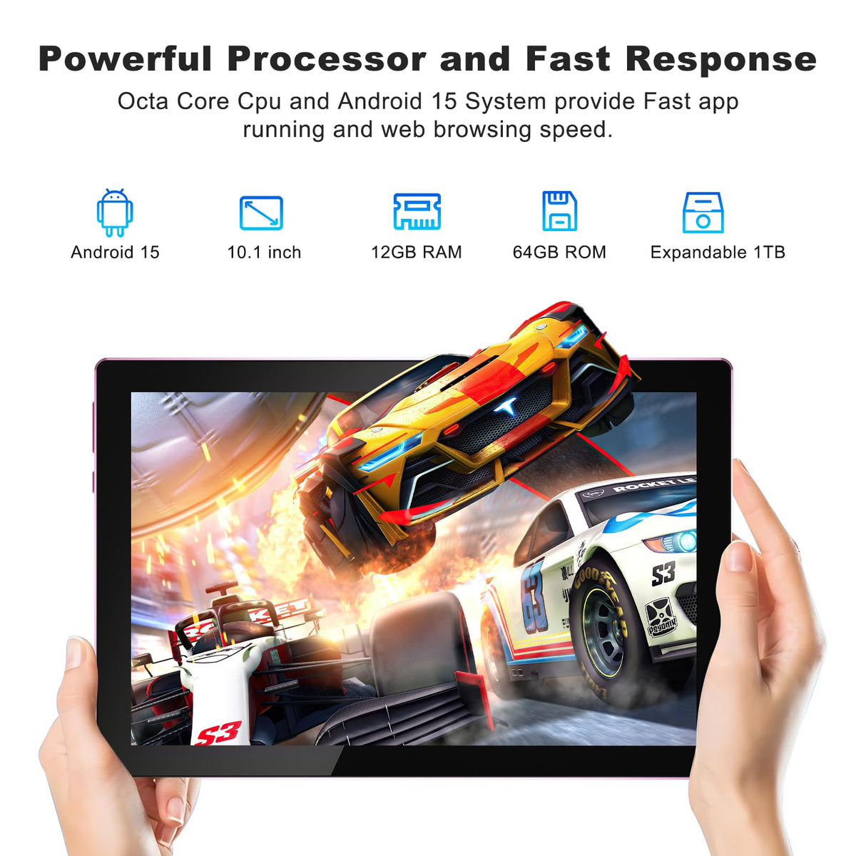 10 Inch Android Tablet with Keyboard 12GB RAM 64GB ROM M627124