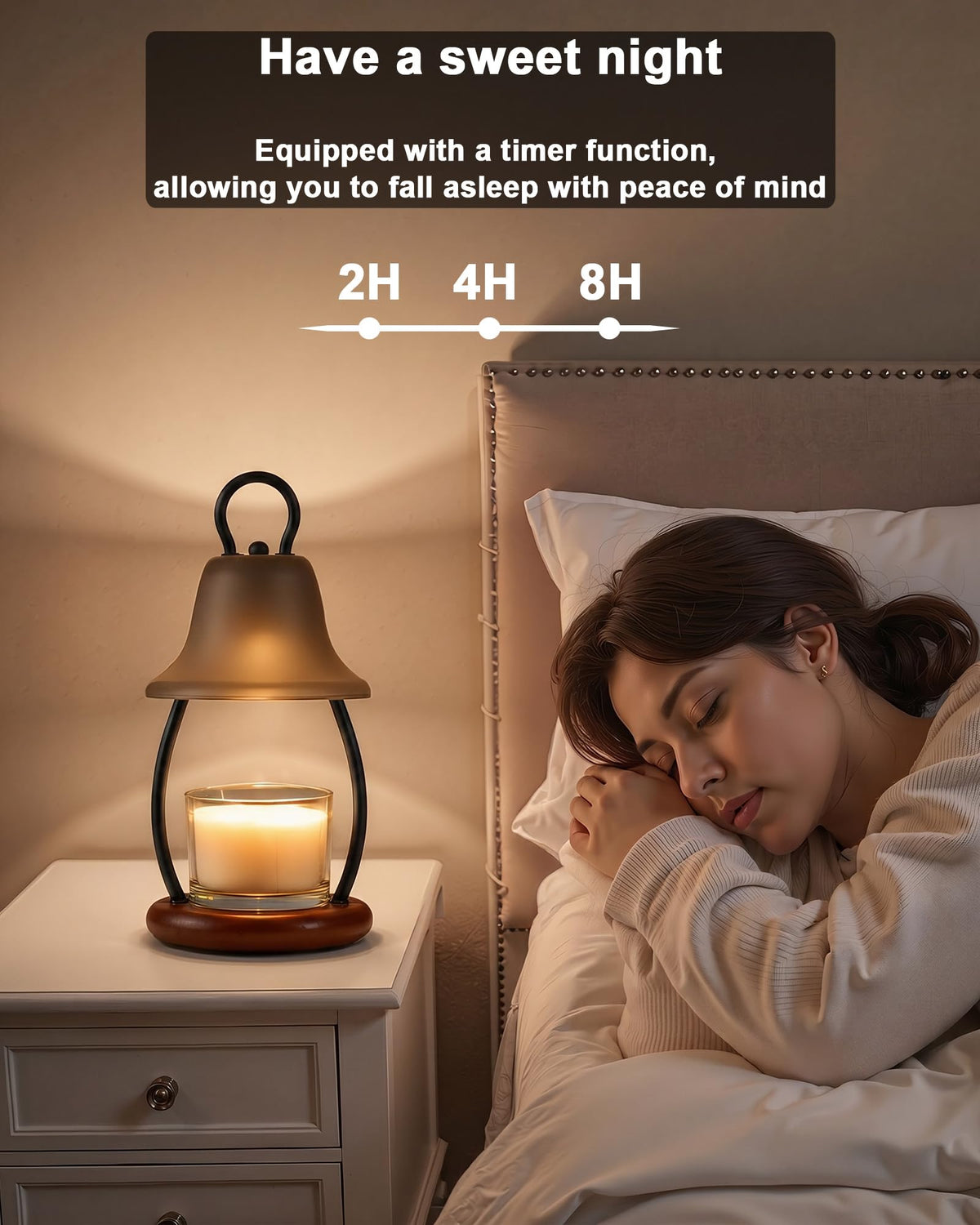 Black Dimmable Candle Warmer Lamp with Timer Y7078