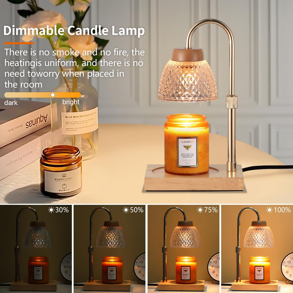 Dimmable Candle Warmer Lamp with Timer Adjustable Height V89275
