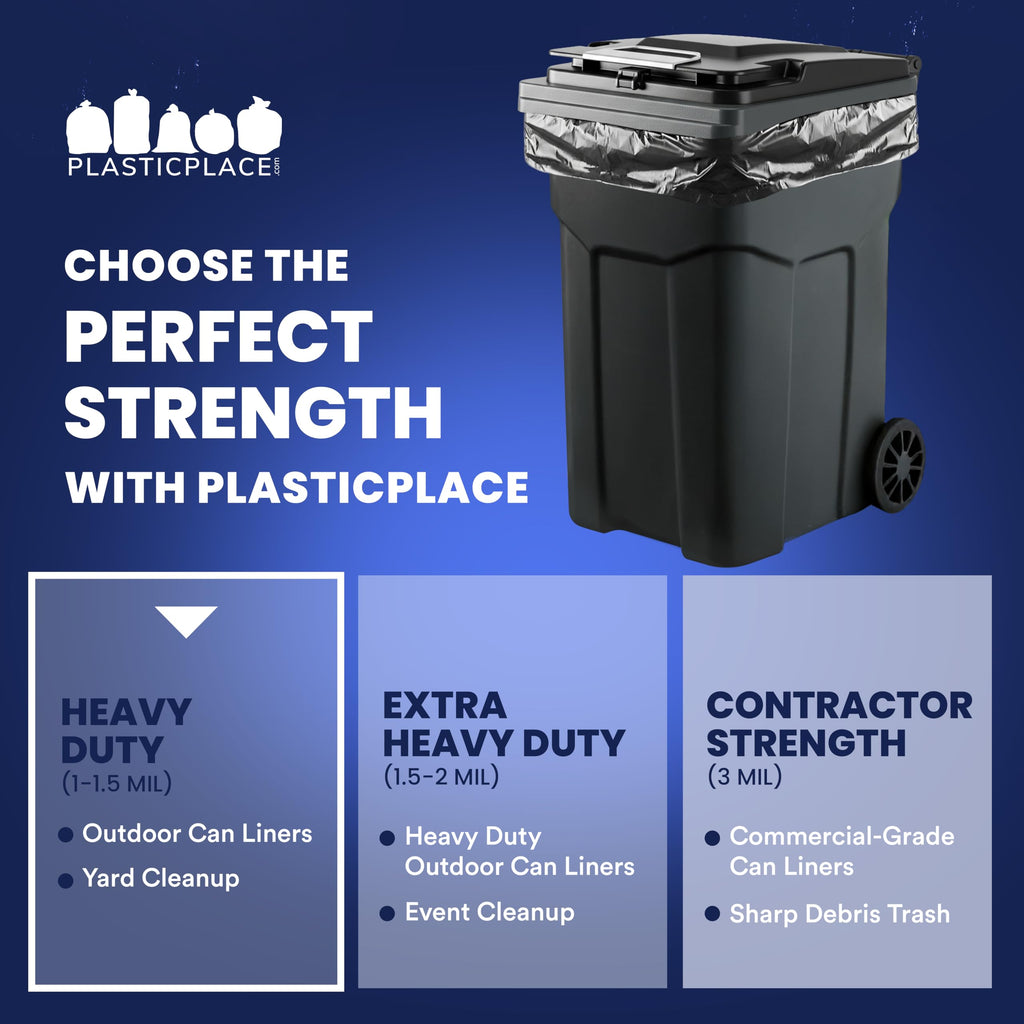 95-96 Gallon Heavy Duty Black Trash Bags P1150