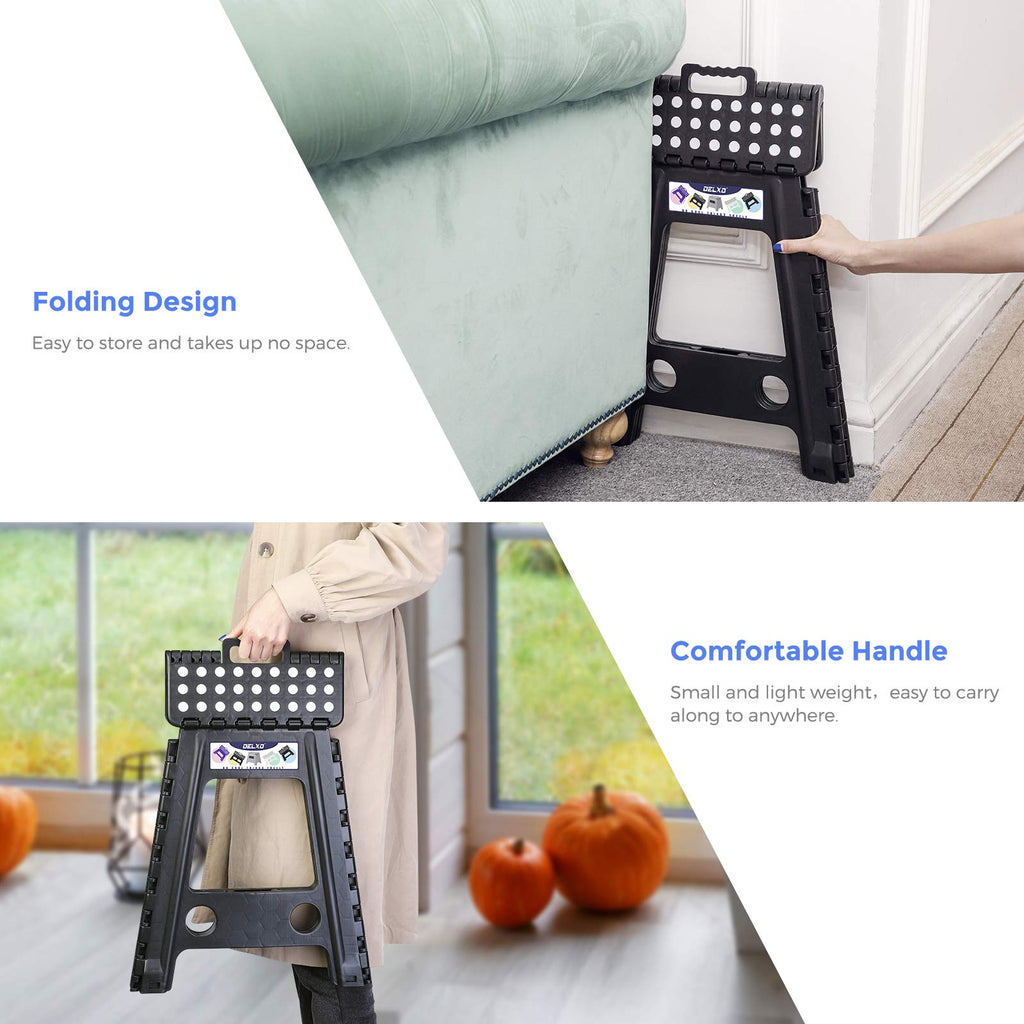 Black 1 Pack Folding Plastic Step Stool S9898