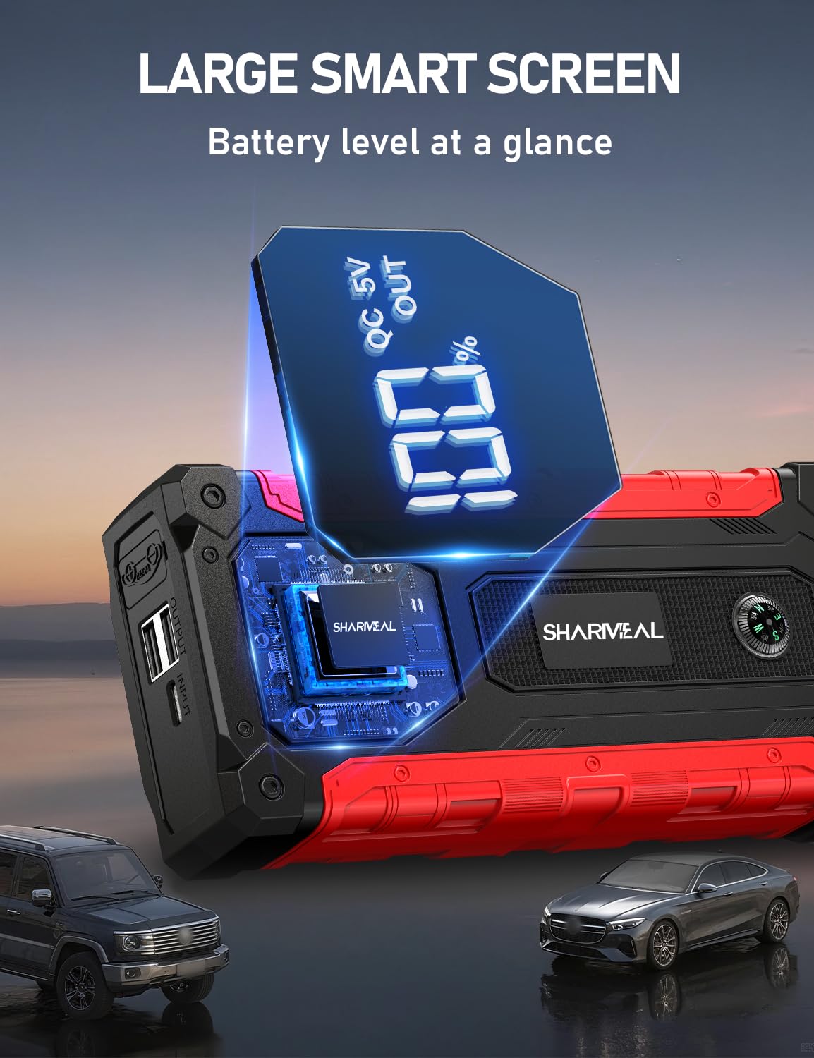 8000A 12V Portable Jump Starter with PD 30W Charger P751