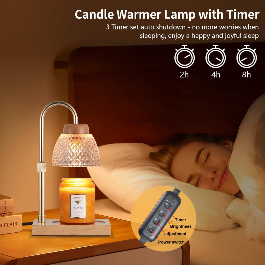 Dimmable Candle Warmer Lamp with Timer Adjustable Height V89275