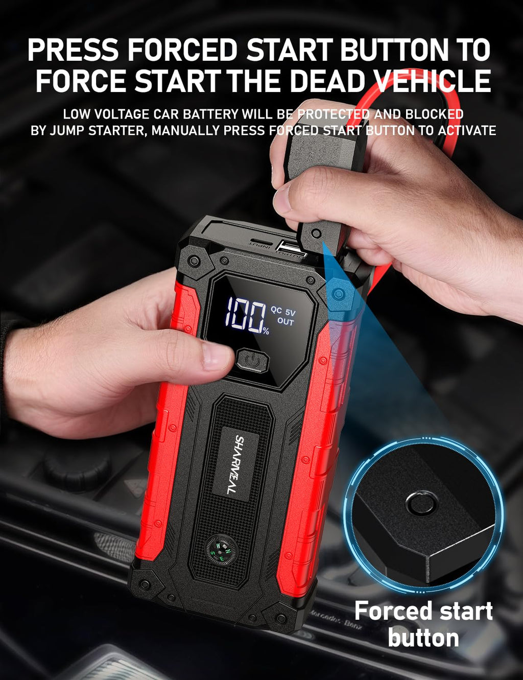8000A 12V Portable Jump Starter with PD 30W Charger P751