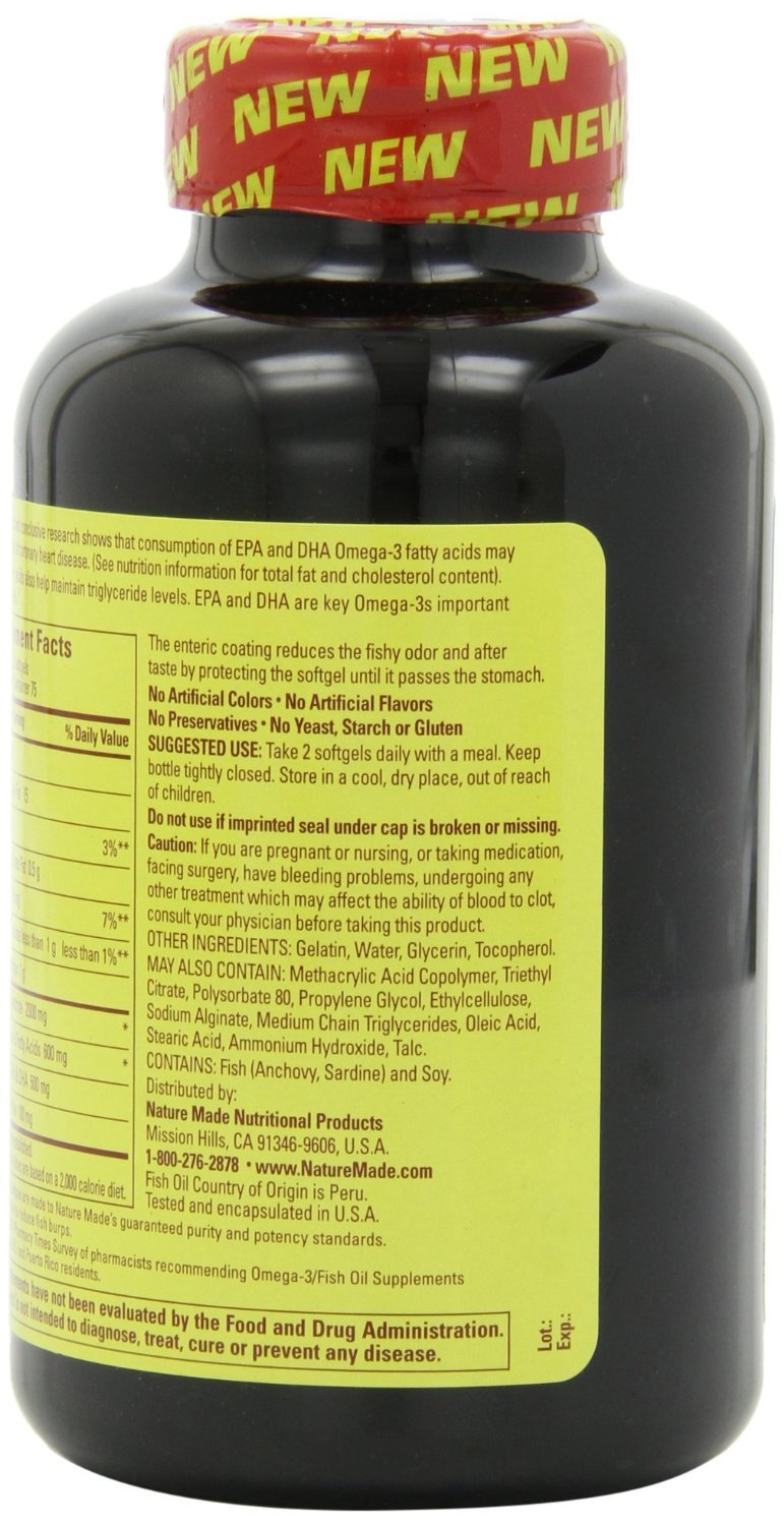 Fish Oil 1000 Mg 300 mg Omega-3 150 Liquid Softgels Pack of 3 E44956