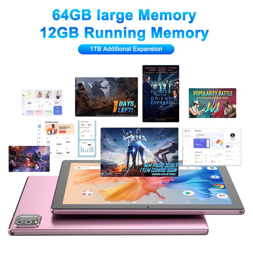 10 Inch Android Tablet with Keyboard 12GB RAM 64GB ROM M627124