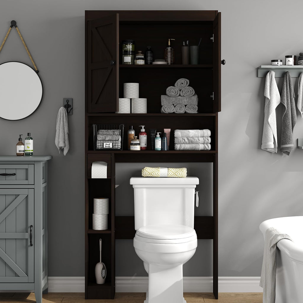 Over The Toilet Storage Cabinet with Barn Doors L932472