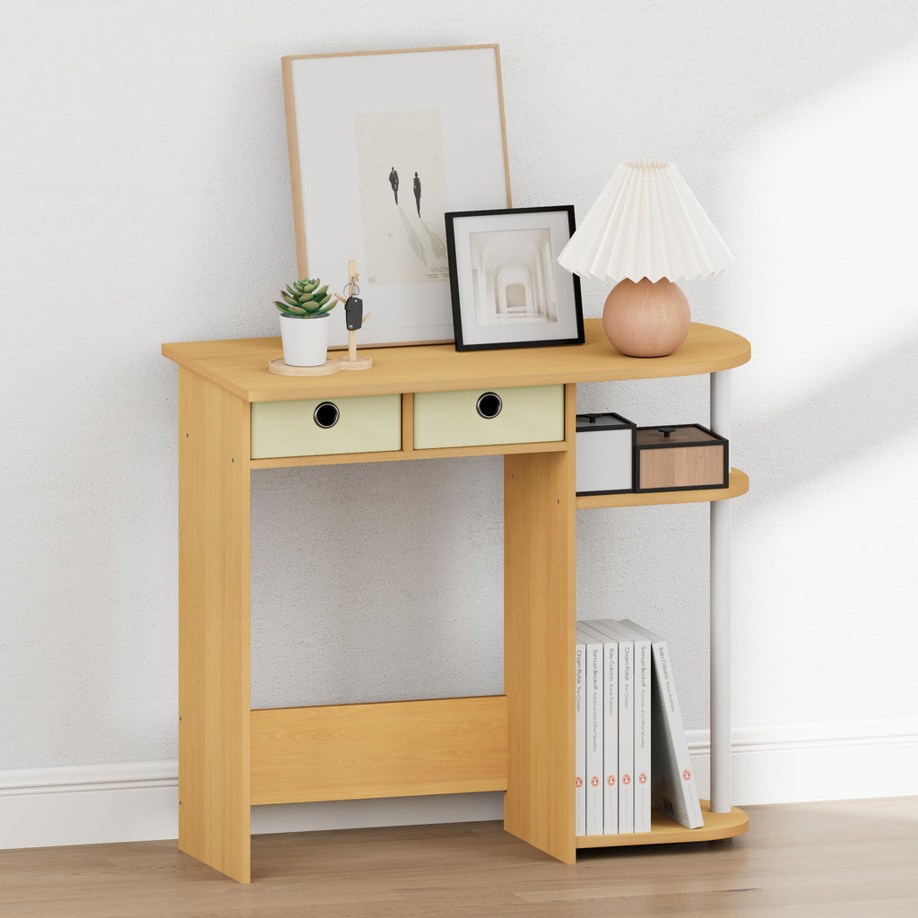 32-Inch Oak Entryway Table with 2 Fabric Drawers M2712