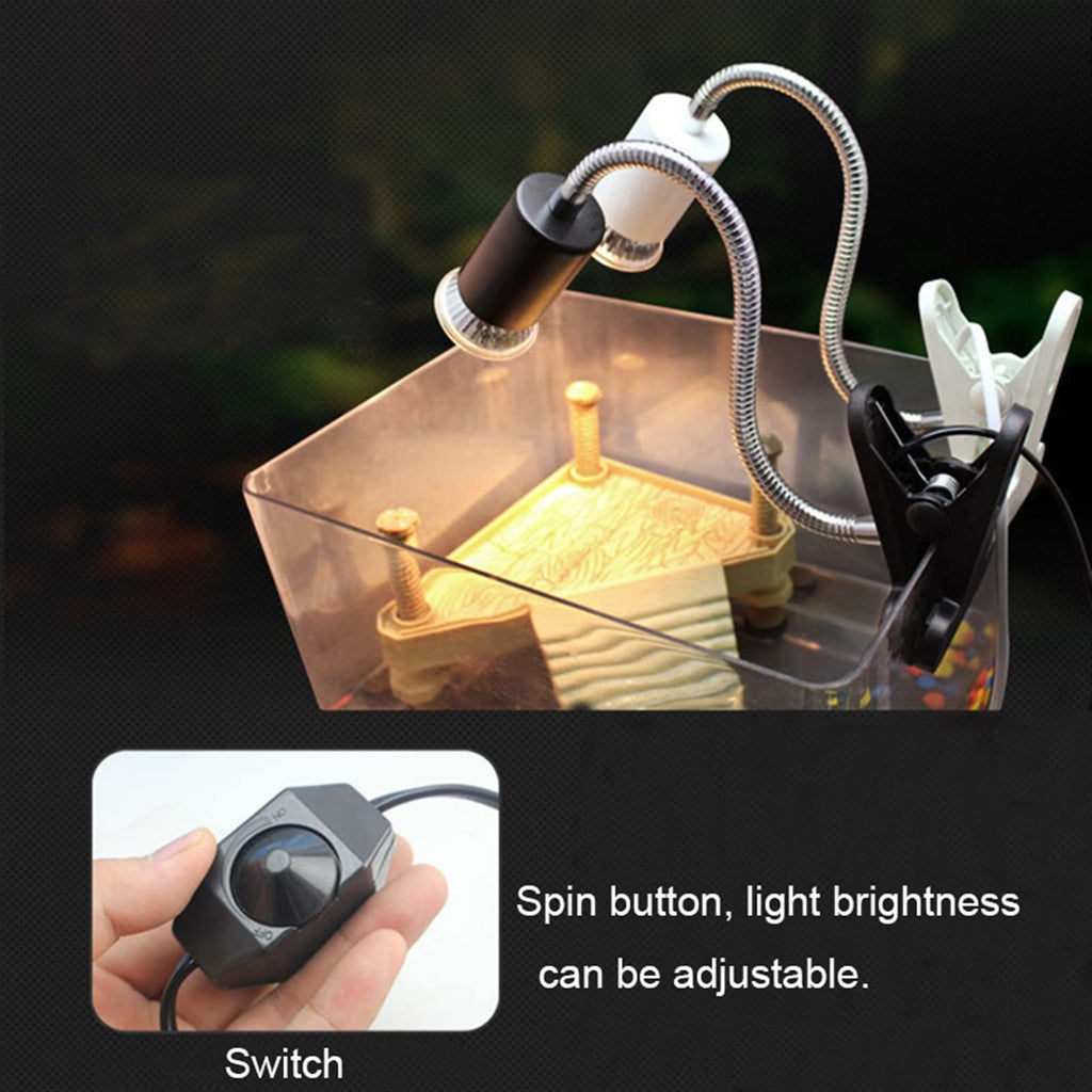 E27 Reptile Heat Lamp Clip-on Bulb Lamp Holder I5716