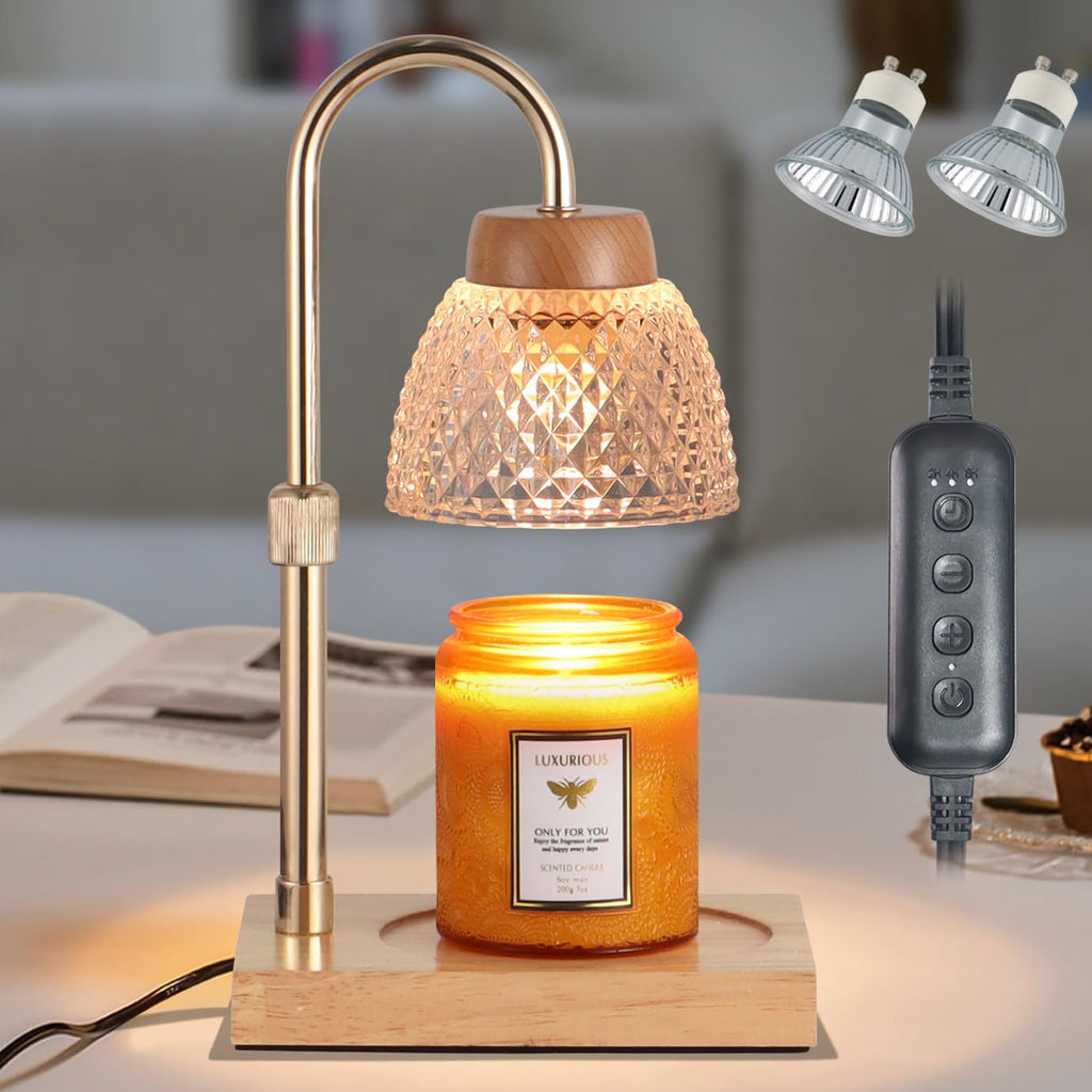 Dimmable Candle Warmer Lamp with Timer Adjustable Height V89275