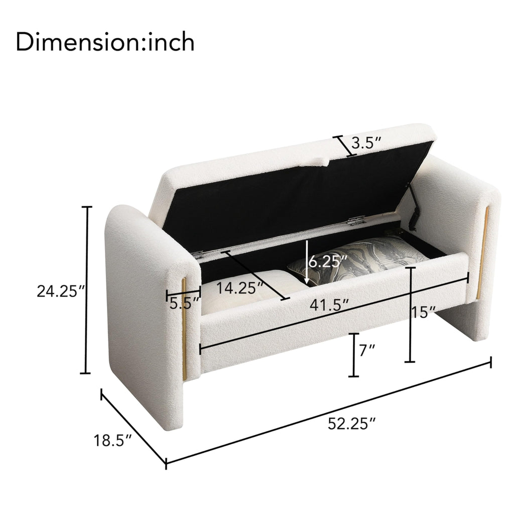 White Upholstered Storage Ottoman K139