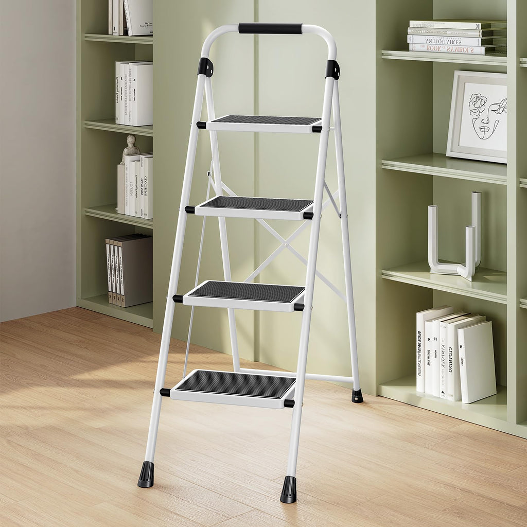 4 Step Folding Step Stool with Anti-Slip Wide Pedal T54737