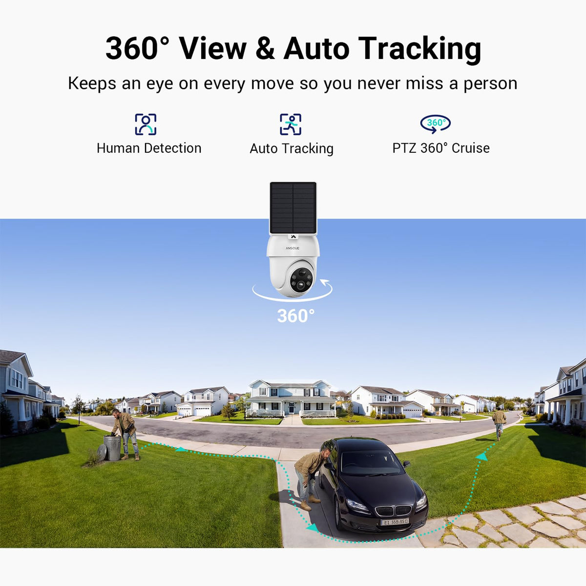 Wireless Outdoor Solar Powered 4-Cam Security Cameras D190594
