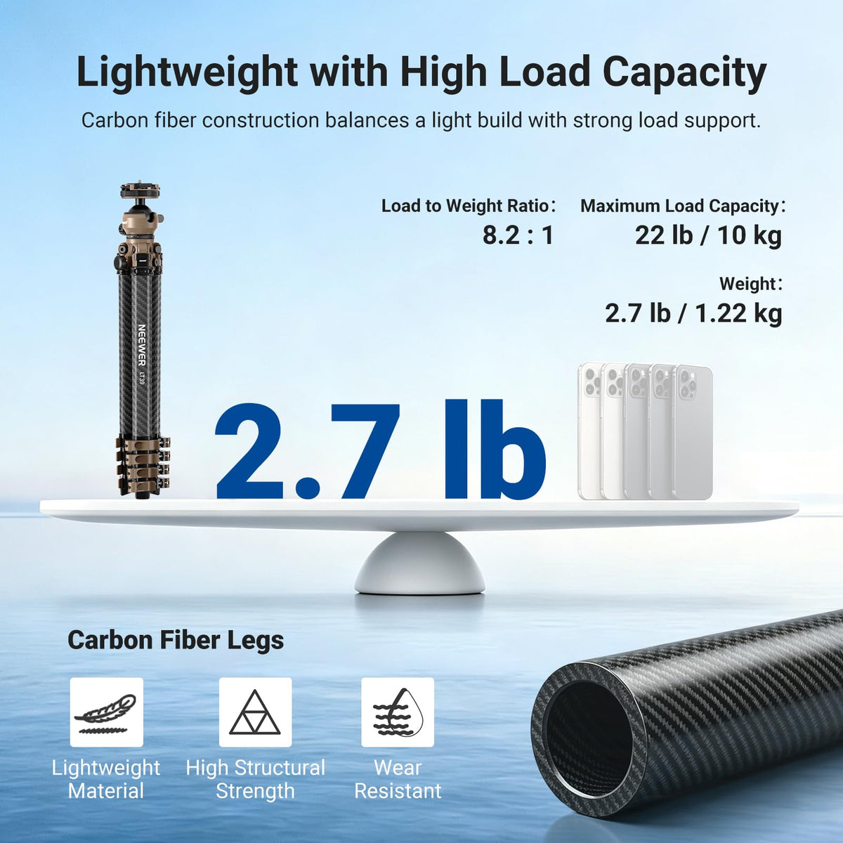 Carbon Fiber Travel Tripod U360265