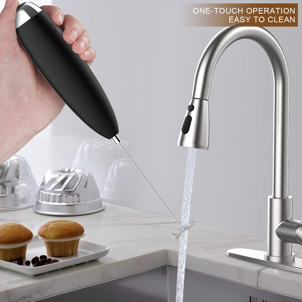 Electric Handheld Milk Frother Drink Mixer I318725
