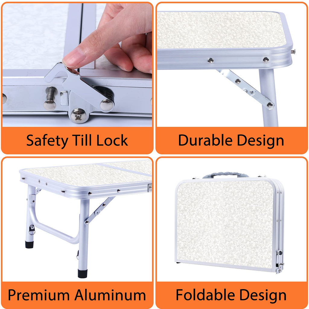 Small Portable Folding Camping Table, 3 Adjustable Height Lightweight Aluminum G295