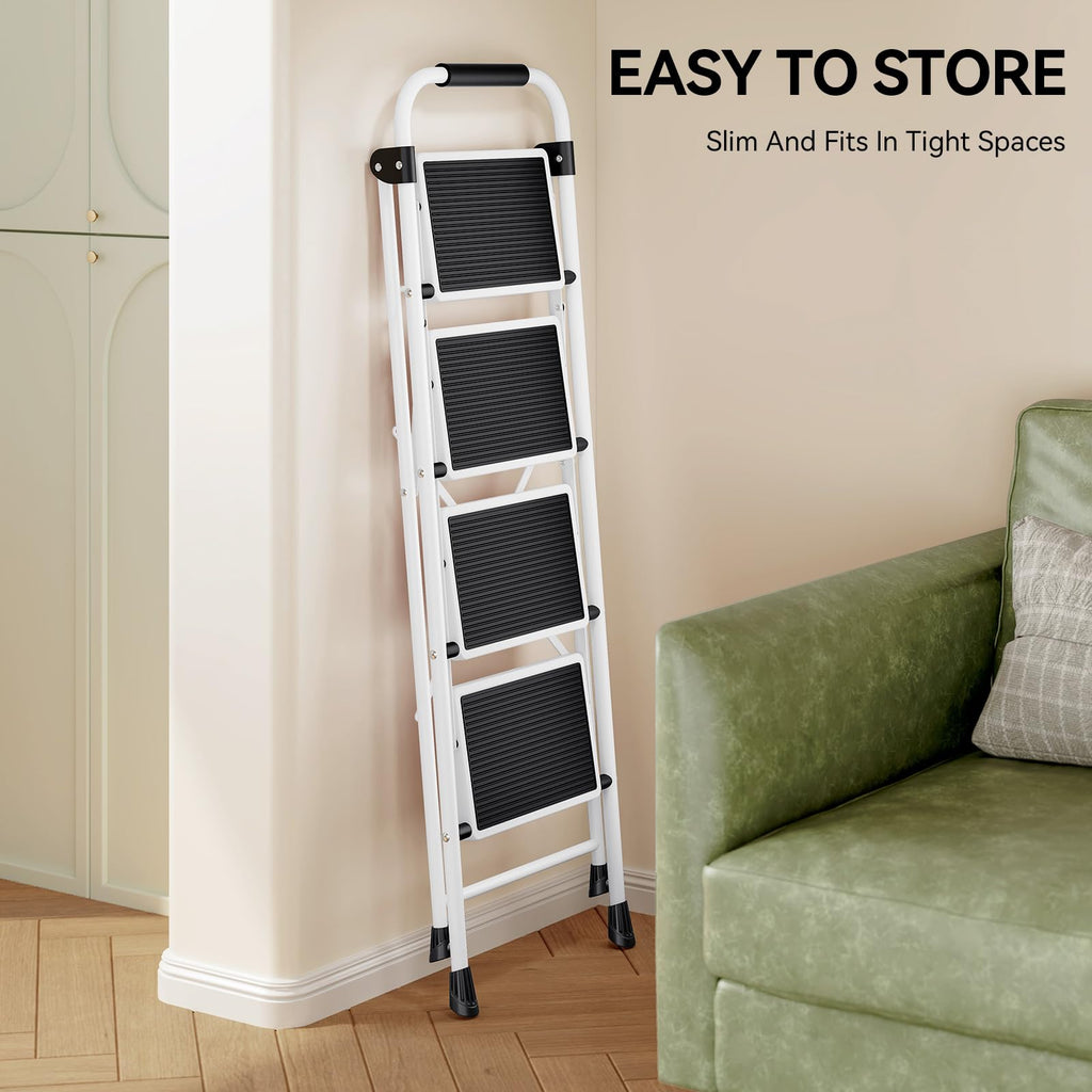 4 Step Folding Step Stool with Anti-Slip Wide Pedal T54737