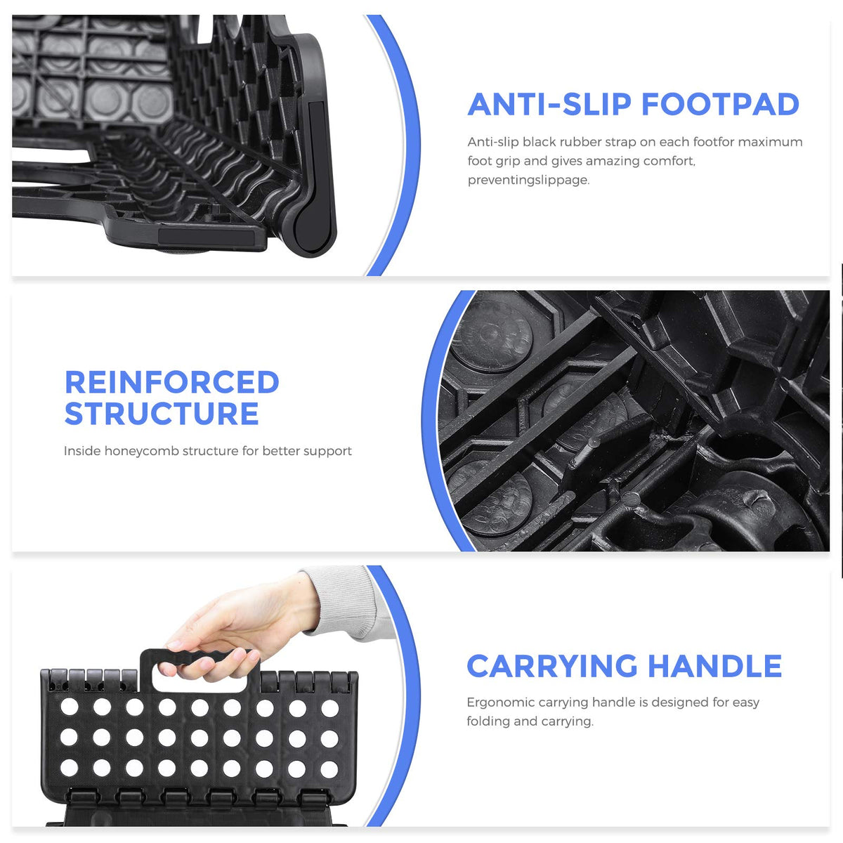 Black 1 Pack Folding Plastic Step Stool S9898