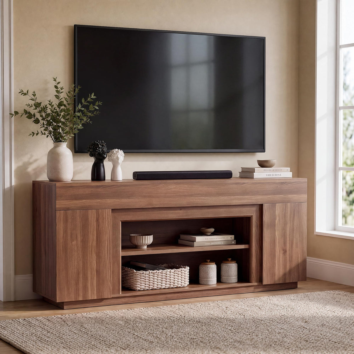 70" Walnut TV Stand Z3941