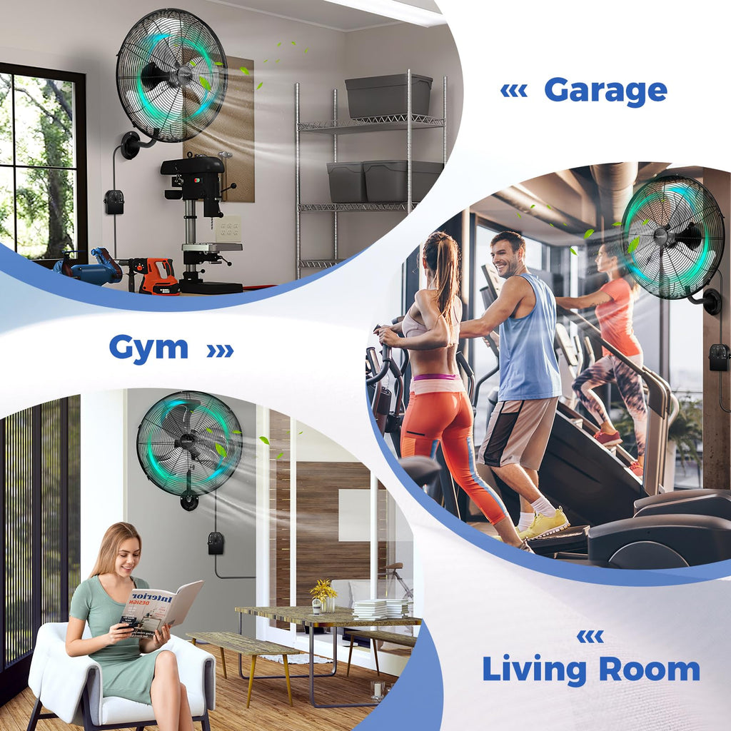 20-inch 3 Speed Metal Wall Mount Fan M66398